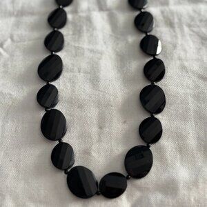 Liz & Co. Black Faceted Resin Bead Statement Necklace